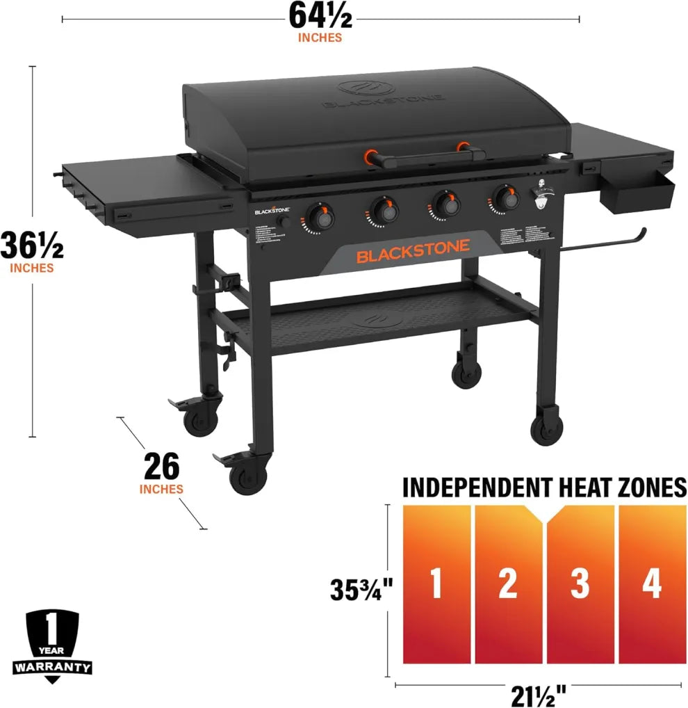 36" Flat Top Griddle Grill – Original Series with Accessory Shelf