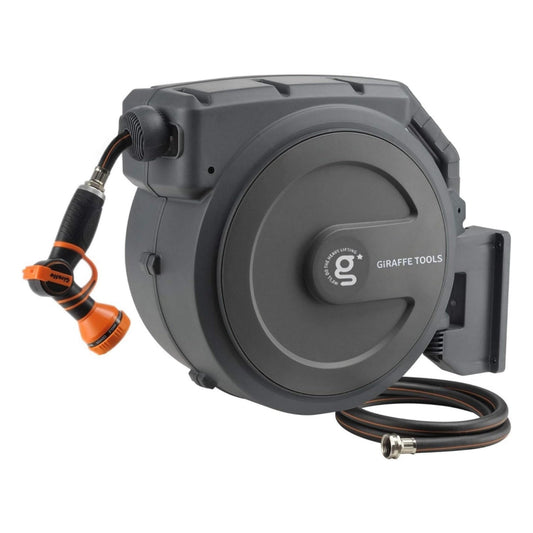 Retractable Garden Hose Reel 1/2" x 130ft | Wall Mount & 180 Degree Swivel Bracket